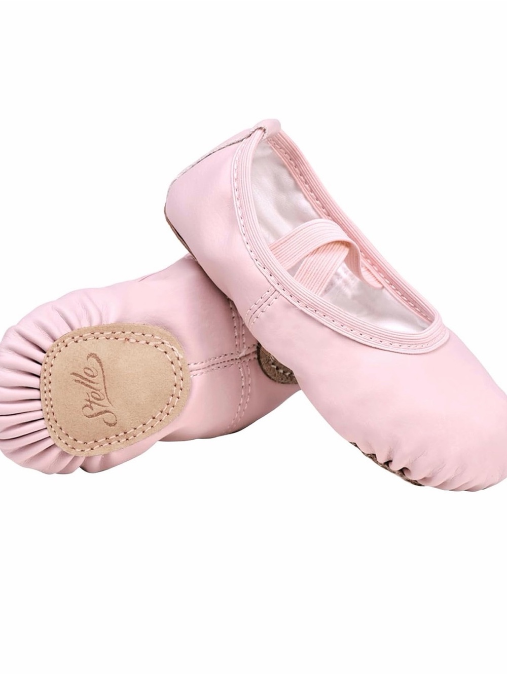 Stelle Light Pink Leather Ballet Flats for Kids